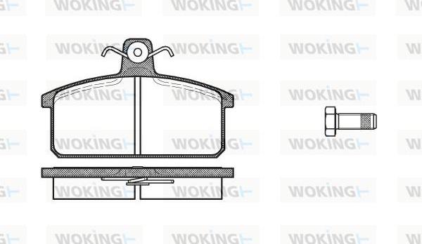 Woking P0283.00 - Тормозные колодки, дисковые, комплект autospares.lv