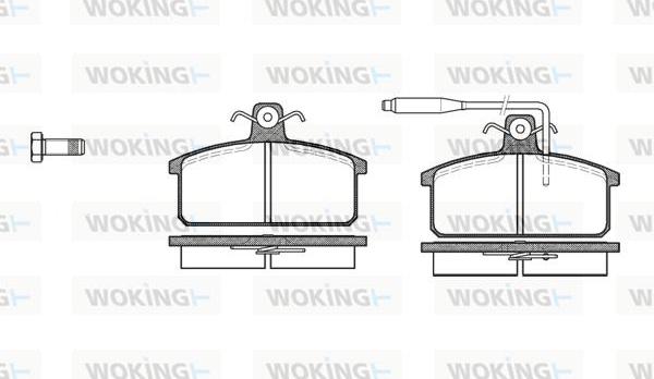 Woking P0283.02 - Тормозные колодки, дисковые, комплект autospares.lv