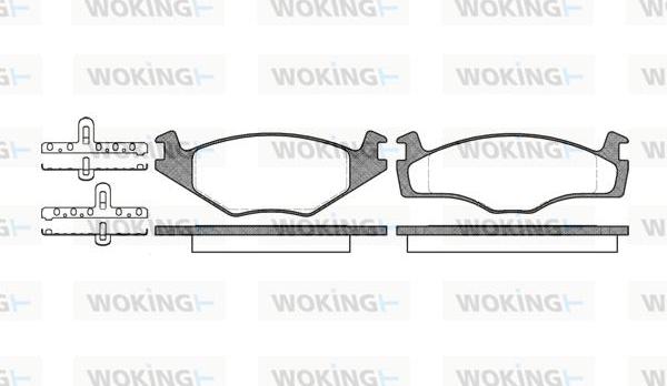 Woking P0713.00 - Тормозные колодки, дисковые, комплект autospares.lv