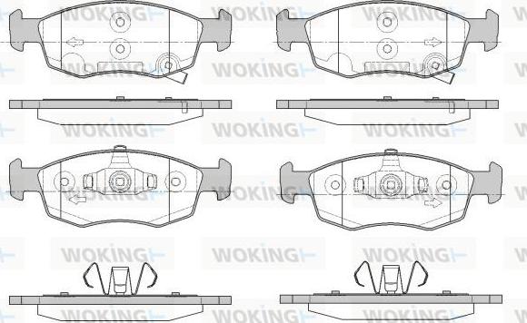 Woking P0723.34 - Тормозные колодки, дисковые, комплект autospares.lv