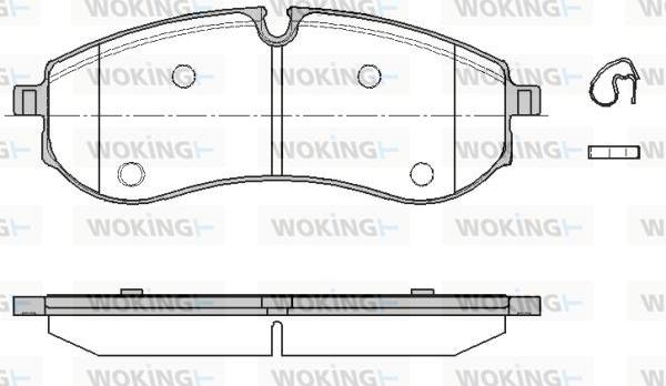 Woking P19563.00 - Тормозные колодки, дисковые, комплект autospares.lv