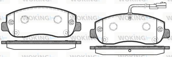 Woking P15493.01 - Тормозные колодки, дисковые, комплект autospares.lv