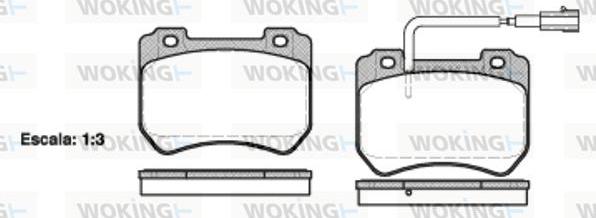 Woking P15443.01 - Тормозные колодки, дисковые, комплект autospares.lv