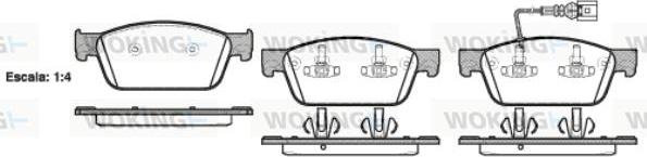 Woking P15403.01 - Тормозные колодки, дисковые, комплект autospares.lv