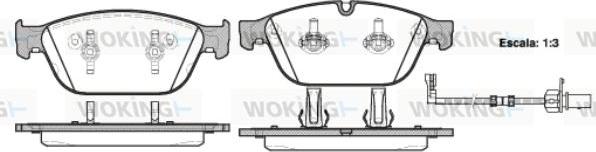 Woking P15433.02 - Тормозные колодки, дисковые, комплект autospares.lv