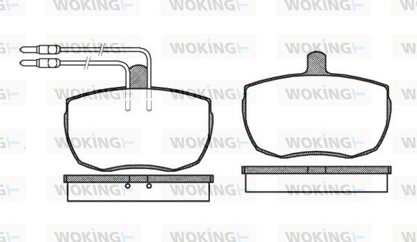 Woking P1563.04 - Тормозные колодки, дисковые, комплект autospares.lv