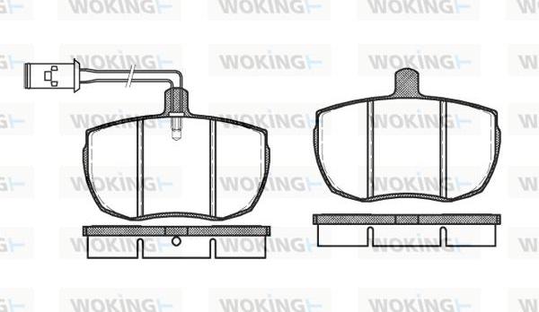 Woking P1563.11 - Тормозные колодки, дисковые, комплект autospares.lv