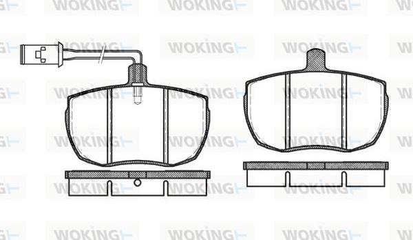 Woking P1563.12 - Тормозные колодки, дисковые, комплект autospares.lv