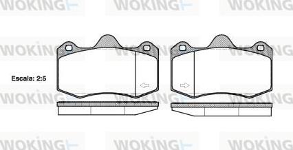 Woking P15043.00 - Тормозные колодки, дисковые, комплект autospares.lv