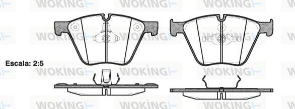 Woking P15193.00 - Тормозные колодки, дисковые, комплект autospares.lv