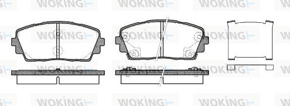 Woking P15813.02 - Тормозные колодки, дисковые, комплект autospares.lv
