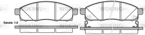 Woking P15343.02 - Тормозные колодки, дисковые, комплект autospares.lv