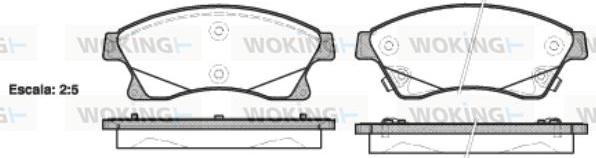 Woking P15313.12 - Тормозные колодки, дисковые, комплект autospares.lv