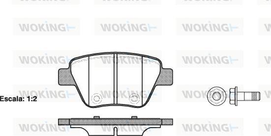 Woking P15203.00 - Тормозные колодки, дисковые, комплект autospares.lv