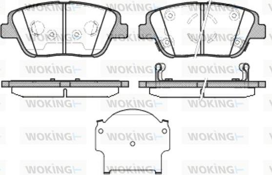 Woking P15233.02 - Тормозные колодки, дисковые, комплект autospares.lv