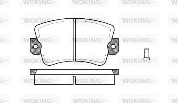 Woking P1613.02 - Тормозные колодки, дисковые, комплект autospares.lv