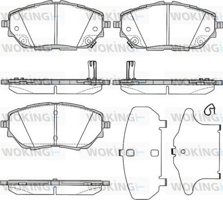 Woking P16863.02 - Тормозные колодки, дисковые, комплект autospares.lv