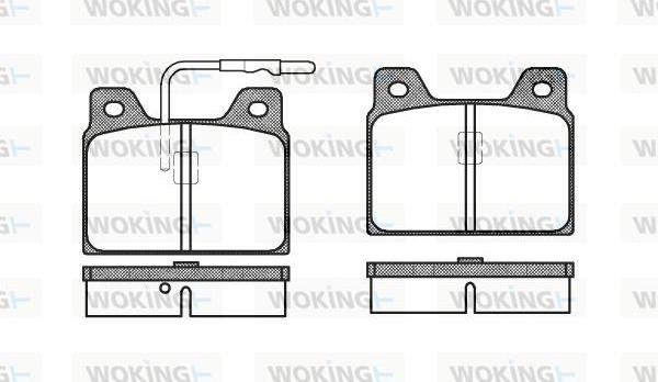 Woking P1683.02 - Тормозные колодки, дисковые, комплект autospares.lv