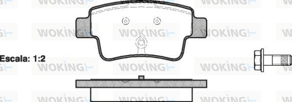 Woking P10983.00 - Тормозные колодки, дисковые, комплект autospares.lv