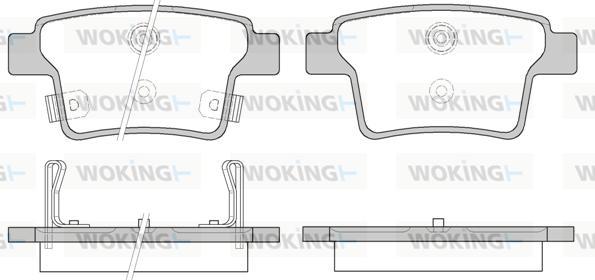 Woking P10493.02 - Тормозные колодки, дисковые, комплект autospares.lv