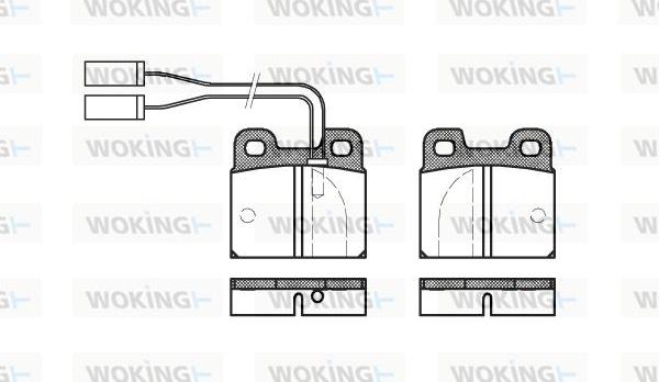 Woking P1053.01 - Тормозные колодки, дисковые, комплект autospares.lv