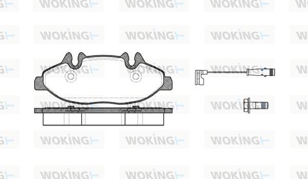 Woking P10093.02 - Тормозные колодки, дисковые, комплект autospares.lv