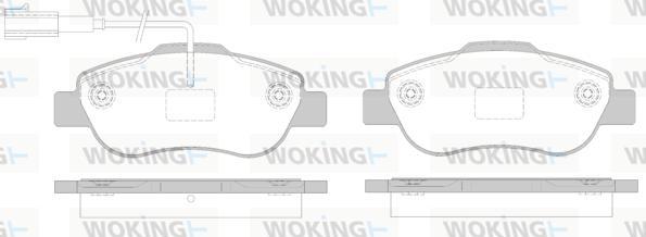 Woking P10003.02 - Тормозные колодки, дисковые, комплект autospares.lv