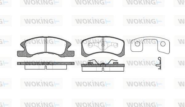 Woking P10113.02 - Тормозные колодки, дисковые, комплект autospares.lv