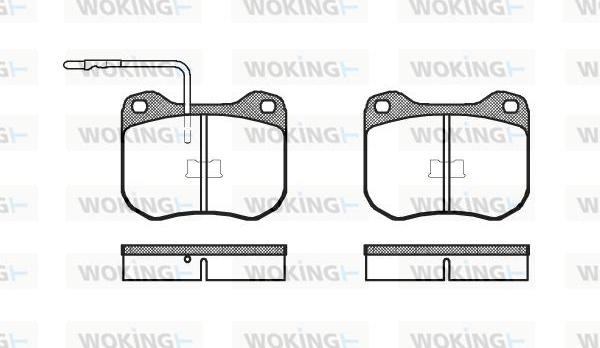 Woking P1013.02 - Тормозные колодки, дисковые, комплект autospares.lv