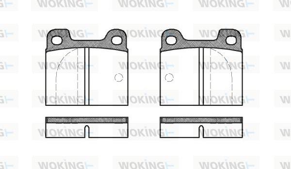 Woking P1033.00 - Тормозные колодки, дисковые, комплект autospares.lv