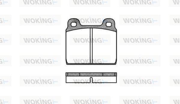 Woking P1023.00 - Тормозные колодки, дисковые, комплект autospares.lv