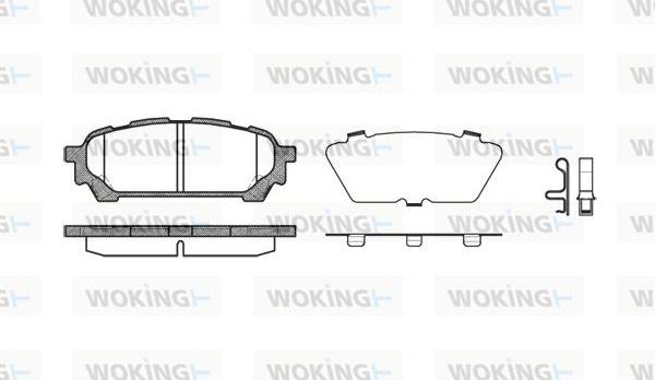 Woking P10763.01 - Тормозные колодки, дисковые, комплект autospares.lv