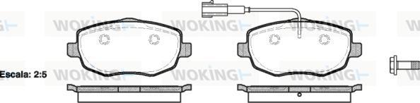 Woking P11993.01 - Тормозные колодки, дисковые, комплект autospares.lv