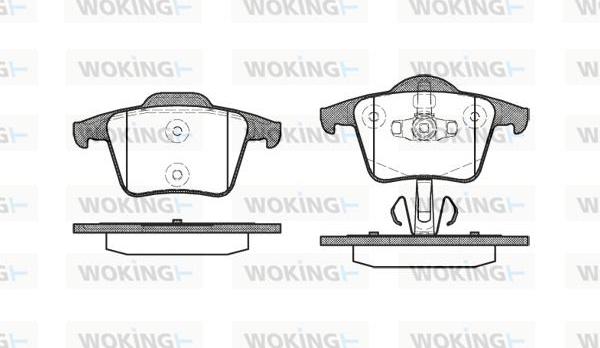 Woking P11443.00 - Тормозные колодки, дисковые, комплект autospares.lv