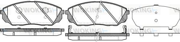 Woking P11413.12 - Тормозные колодки, дисковые, комплект autospares.lv