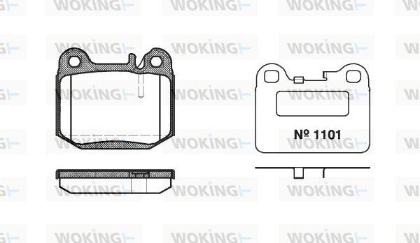 Woking P1143.40 - Тормозные колодки, дисковые, комплект autospares.lv