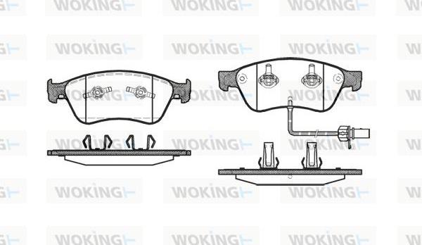 Woking P11563.02 - Тормозные колодки, дисковые, комплект autospares.lv