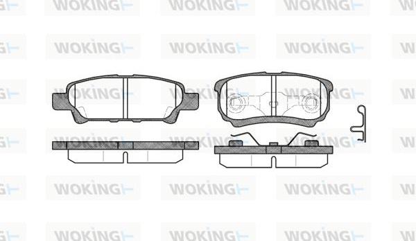 Woking P11513.02 - Тормозные колодки, дисковые, комплект autospares.lv