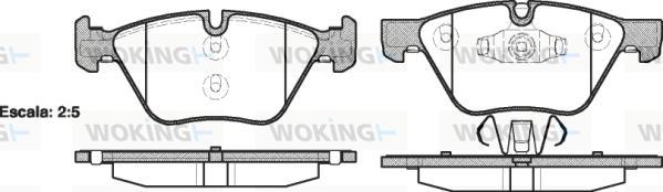 Woking P11523.10 - Тормозные колодки, дисковые, комплект autospares.lv