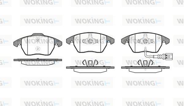 Woking P11303.01 - Тормозные колодки, дисковые, комплект autospares.lv