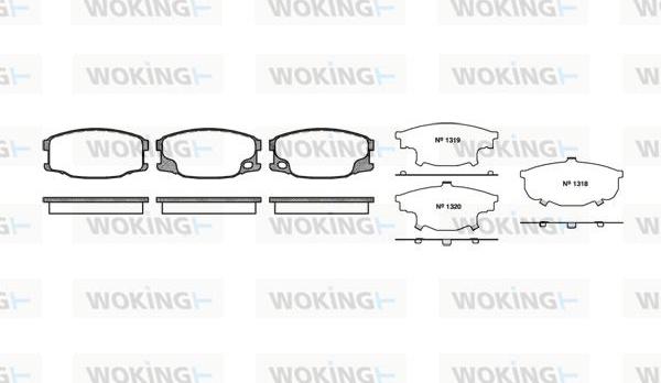 Woking P11373.00 - Тормозные колодки, дисковые, комплект autospares.lv