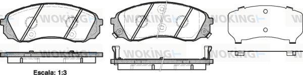 Woking P13913.02 - Тормозные колодки, дисковые, комплект autospares.lv