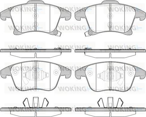 Woking P13493.22 - Тормозные колодки, дисковые, комплект autospares.lv