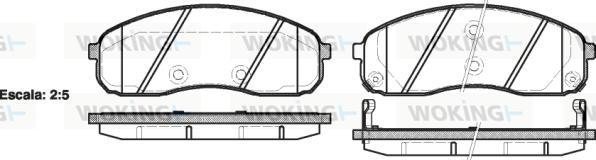 Woking P13443.02 - Тормозные колодки, дисковые, комплект autospares.lv