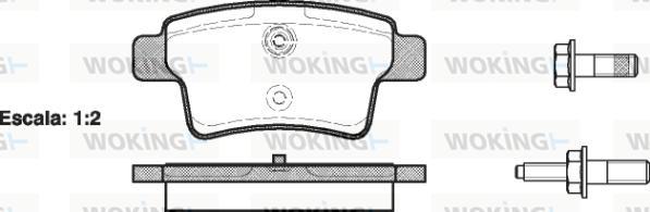 Woking P13413.00 - Тормозные колодки, дисковые, комплект autospares.lv