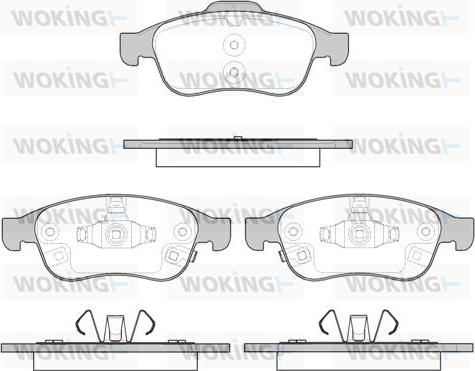 Woking P13483.12 - Тормозные колодки, дисковые, комплект autospares.lv