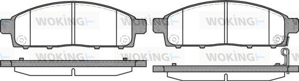 Woking P13423.00 - Тормозные колодки, дисковые, комплект autospares.lv