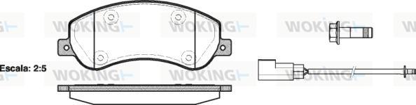 Woking P13503.02 - Тормозные колодки, дисковые, комплект autospares.lv