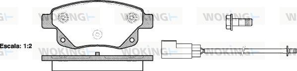 Woking P13523.02 - Тормозные колодки, дисковые, комплект autospares.lv