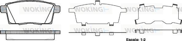 Woking P13683.00 - Тормозные колодки, дисковые, комплект autospares.lv